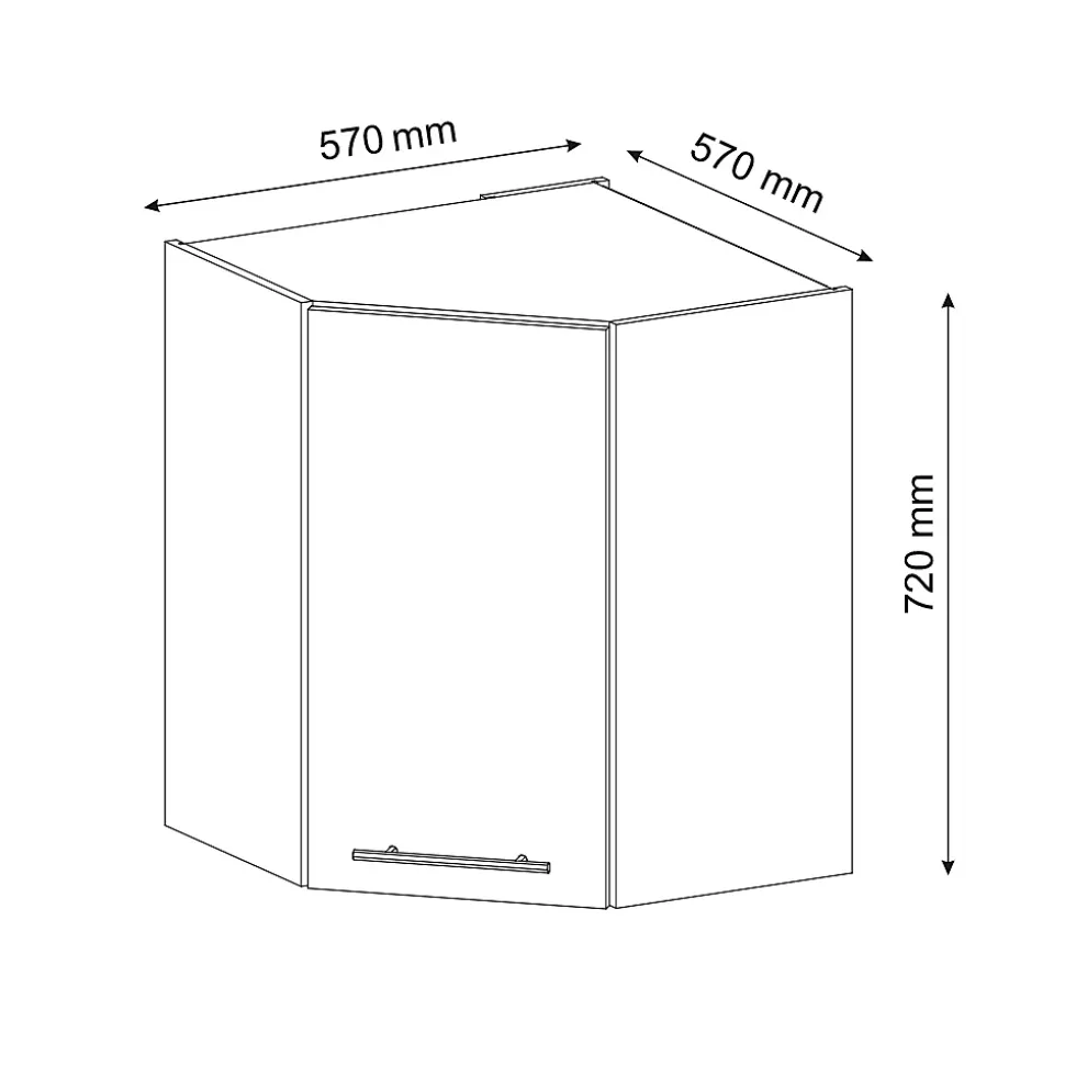 Vicco Elément haut de cuisine Anthracite-or 57cm