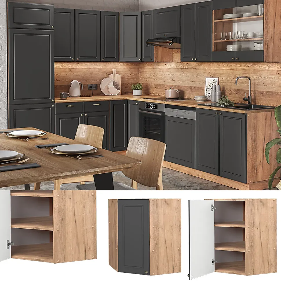 Vicco Elément haut de cuisine Anthracite-or 57cm