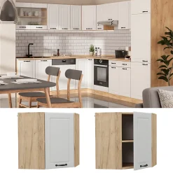 Vicco Elément haut de cuisine Blanc campagne 57cm