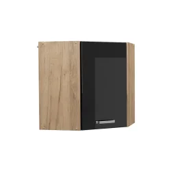 Vicco Elément haut de cuisine Noir Haute brillance 57cm