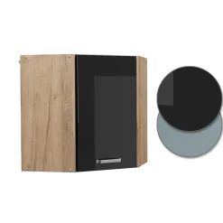 Vicco Elément haut de cuisine Noir Haute brillance 57cm