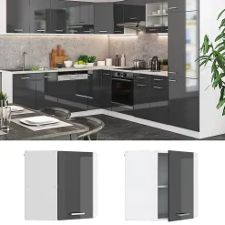 Vicco Elément haut de cuisine Anthracite Haute brillance 57cm