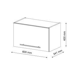 Vicco Elément haut de cuisine Blanc Haute brillance 60cm Plat