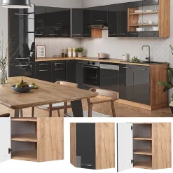 Vicco Elément haut de cuisine Anthracite Haute brillance 57cm