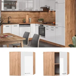 Vicco Elément haut de cuisine Blanc Haute brillance 57cm