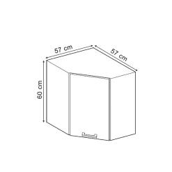 Vicco Elément haut de cuisine Béton noir 57cm