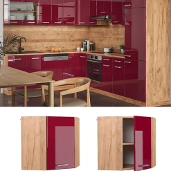 Vicco Elément haut de cuisine Rouge brillant 57cm