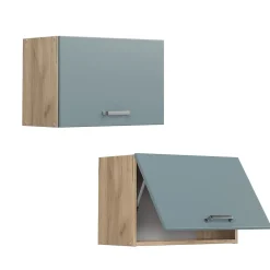 Vicco Elément haut de cuisine Bleu-gris 60cm Plat