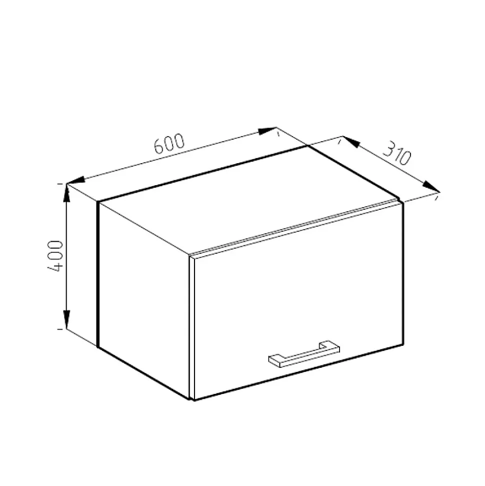 Vicco Elément haut de cuisine Blanc 60cm J-Shape, plat