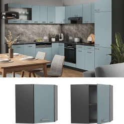 Vicco Elément haut de cuisine Bleu-gris 57cm