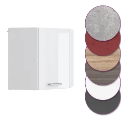 Vicco Elément haut de cuisine Blanc Haute brillance 57cm