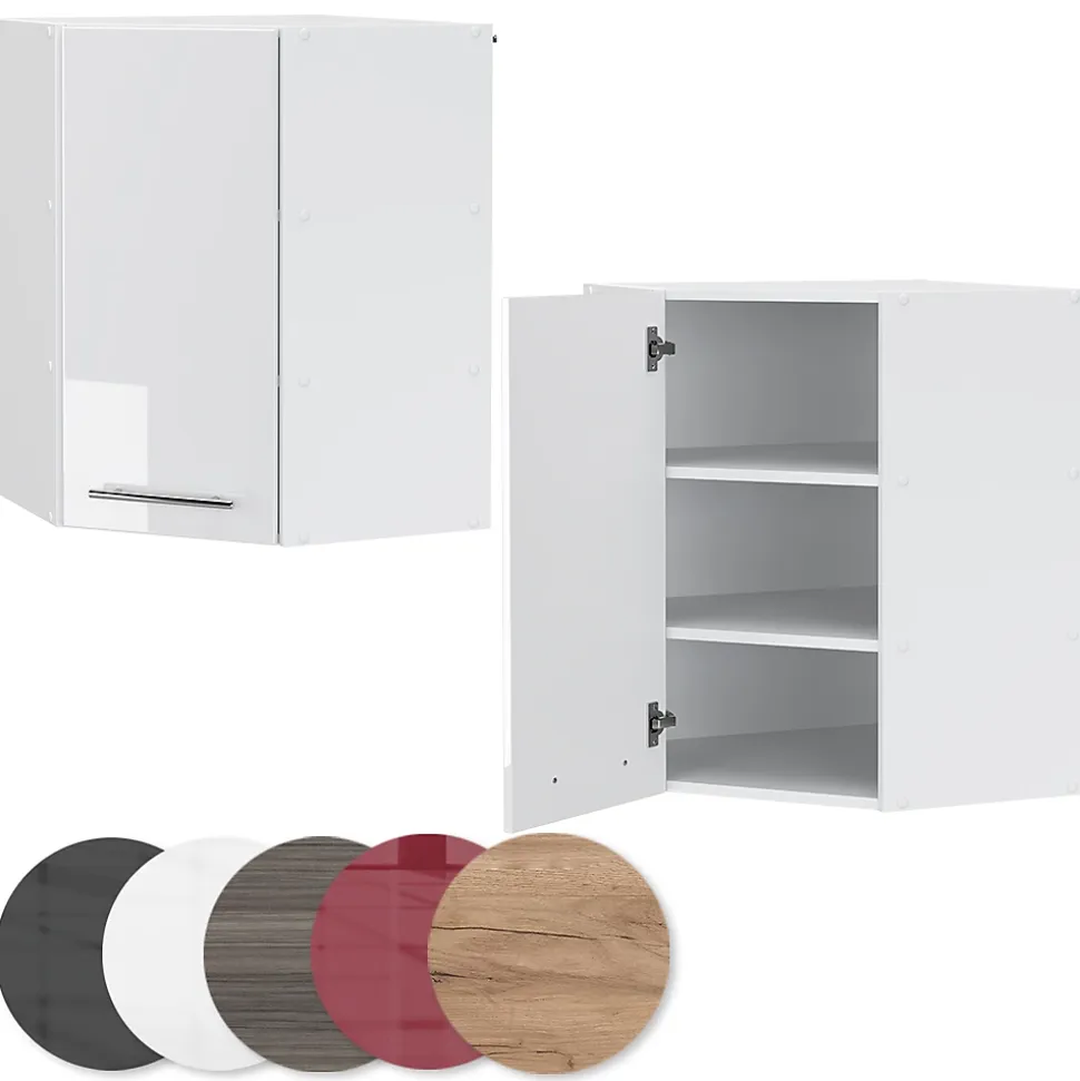 Vicco Elément haut de cuisine Blanc Haute brillance 57cm