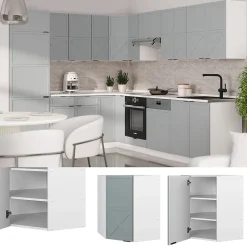 Vicco Elément haut de cuisine Bleu clair-gris 57cm