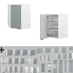 Vicco Elément haut de cuisine Bleu clair-gris 57cm