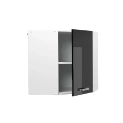 Vicco Elément haut de cuisine Noir Haute brillance 57cm