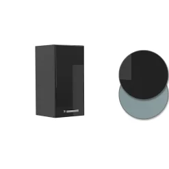 Vicco Elément haut de cuisine Noir Haute brillance 30cm