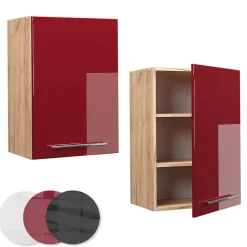 Vicco Elément haut de cuisine Rouge bordeaux Haute brillance 50cm