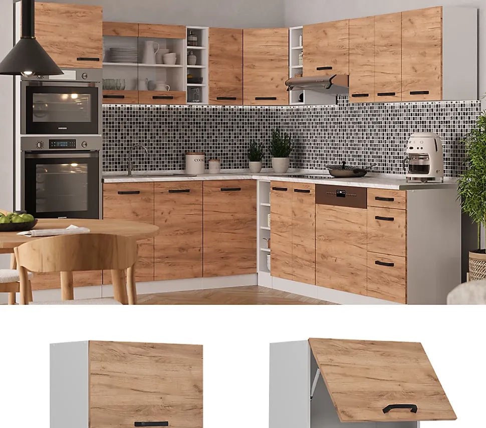 Vicco Elément haut de cuisine Chêne de force doré 60cm Plat