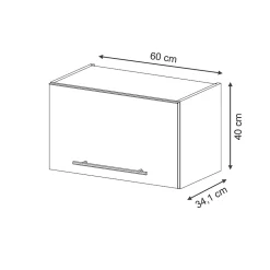 Vicco Elément haut de cuisine Noir rayé 60cm Plat