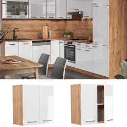 Vicco Elément haut de cuisine Blanc Haute brillance 60cm