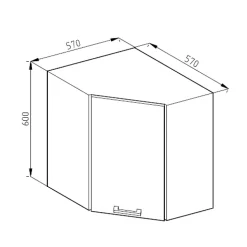 Vicco Elément haut de cuisine Sonoma 57cm