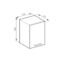 Vicco Elément haut de cuisine Rouge 40cm J-Shape