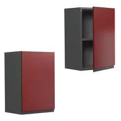 Vicco Elément haut de cuisine Rouge 40cm J-Shape