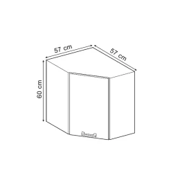 Vicco Elément haut de cuisine Noir Haute brillance 57cm