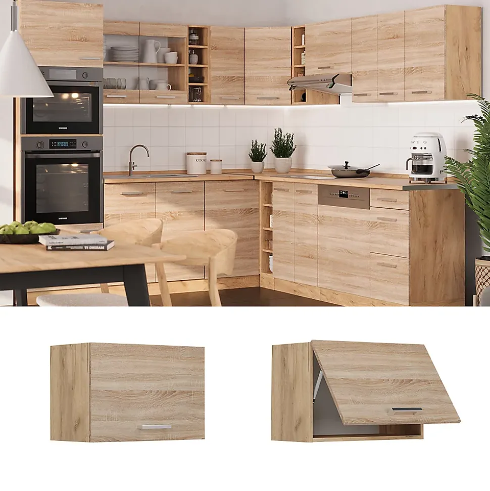 Vicco Elément haut de cuisine Sonoma 60cm Plat