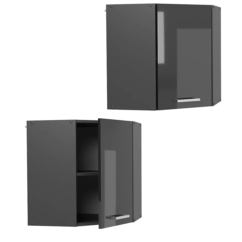 Vicco Elément haut de cuisine Anthracite Haute brillance 57cm