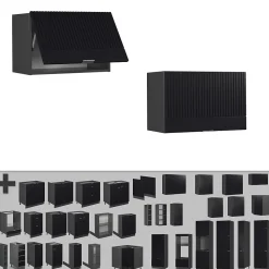 Vicco Elément haut de cuisine Noir rayé 60cm Plat