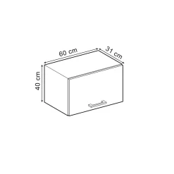 Vicco Elément haut de cuisine Rouge brillant 60cm Plat