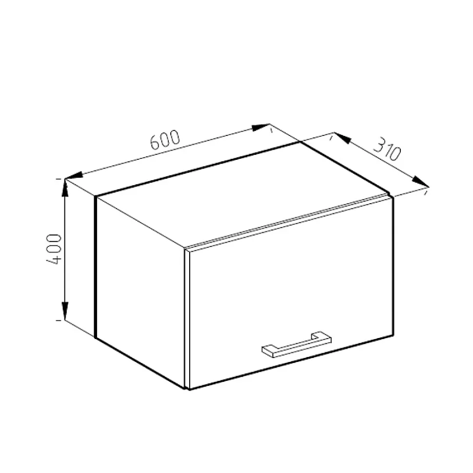 Vicco Elément haut de cuisine Blanc campagne 60cm Plat
