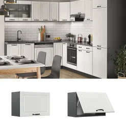 Vicco Elément haut de cuisine Blanc campagne 60cm Plat