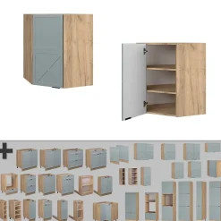 Vicco Elément haut de cuisine Bleu clair-gris 57cm