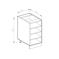 Vicco Etagère de cuisine Anthracite 20cm sans PT
