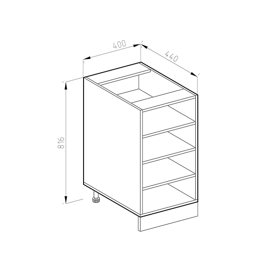 Vicco Etagère de cuisine Blanc 40cm sans PT