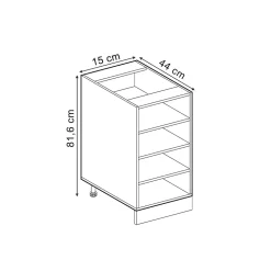 Vicco Etagère de cuisine Blanc 15cm sans PT