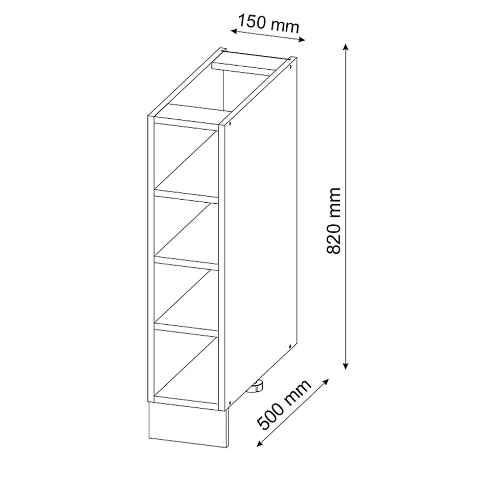 Vicco Etagère de cuisine Chêne de force doré 15cm sans PT