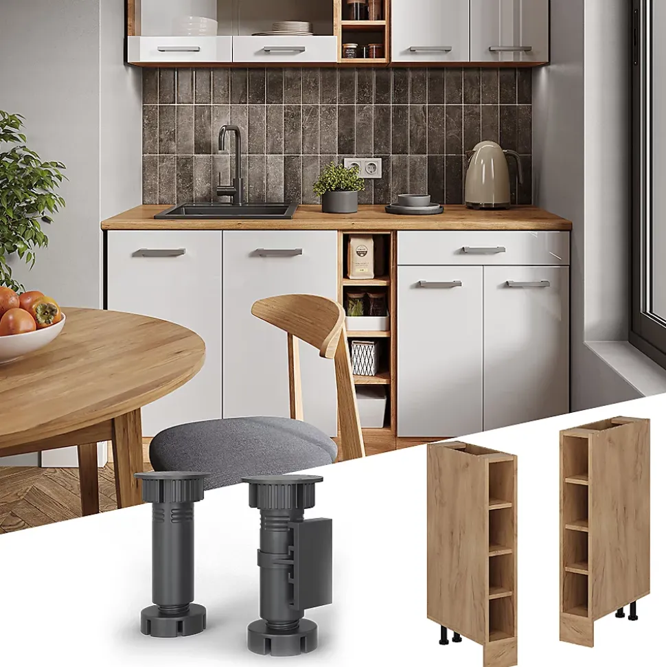 Vicco Etagère de cuisine Chêne de force doré 15cm sans PT