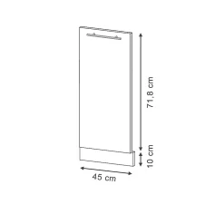 Vicco Façade de lave-vaisselle Blanc Haute brillance 45cm sans PT