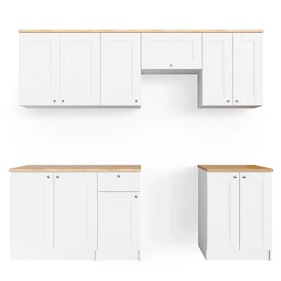 Vicco Ligne de cuisine Blanc 240cm , PT Goldkraft