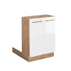 Vicco Îlot de cuisine Blanc Haute brillance 60cm sans PT