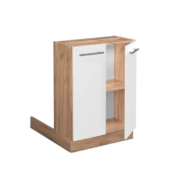 Vicco Îlot de cuisine Blanc Haute brillance 60cm sans PT