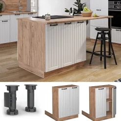 Vicco Îlot de cuisine Blanc campagne 60cm sans PT