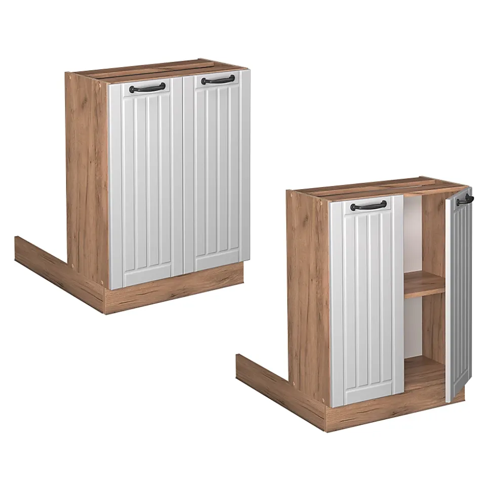 Vicco Îlot de cuisine Blanc campagne 60cm sans PT