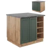 Vicco Îlot de cuisine Chêne vert et or/chêne doré 90cm sans PT