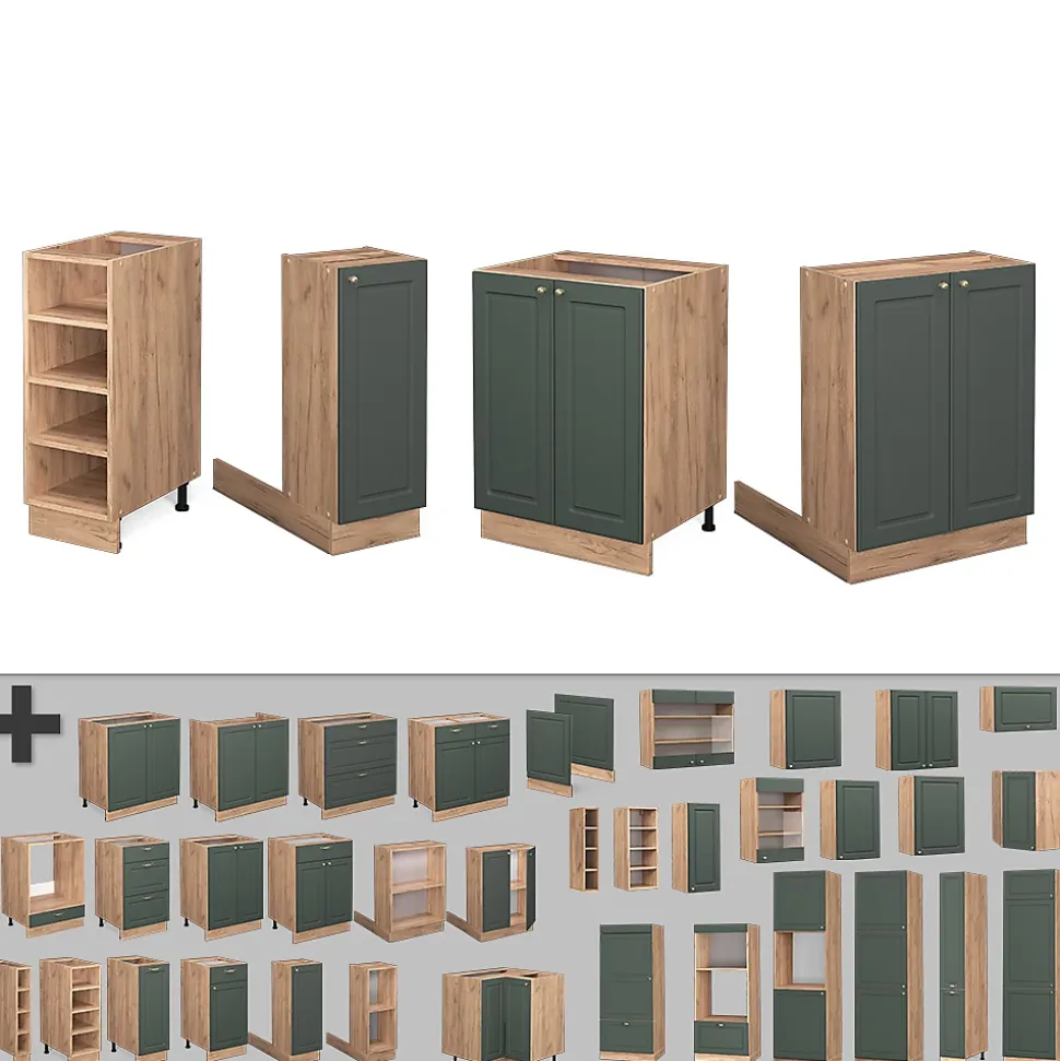 Vicco Îlot de cuisine Chêne vert et or/chêne doré 90cm sans PT