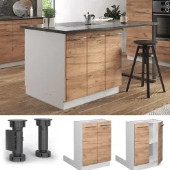 Vicco Îlot de cuisine Chêne de force doré 60cm sans PT