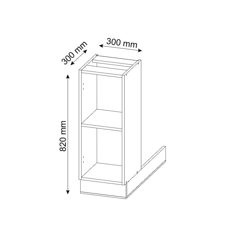 Vicco Îlot de cuisine Chêne de force doré 30cm sans PT
